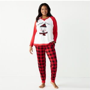 BNIP Kohl’s Red Black Mama Bear Women’s Size 3X Pajamas Jammies Families